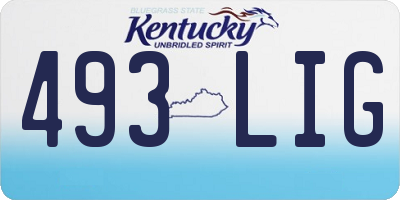 KY license plate 493LIG