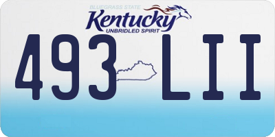 KY license plate 493LII