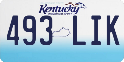 KY license plate 493LIK