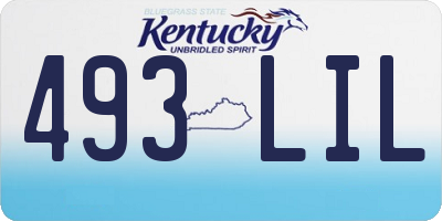 KY license plate 493LIL