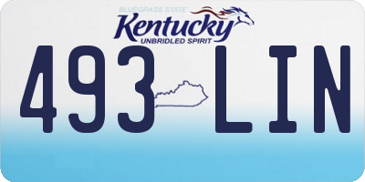 KY license plate 493LIN