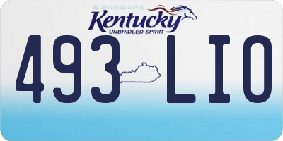 KY license plate 493LIO