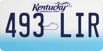 KY license plate 493LIR