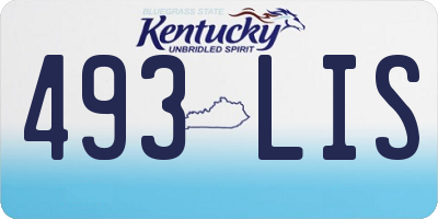 KY license plate 493LIS