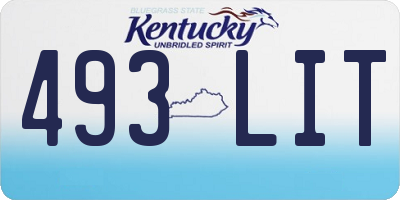 KY license plate 493LIT