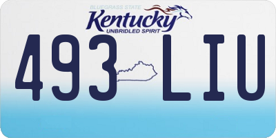 KY license plate 493LIU