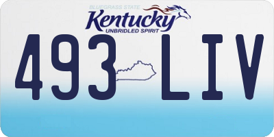 KY license plate 493LIV