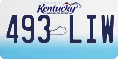 KY license plate 493LIW