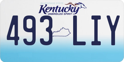KY license plate 493LIY