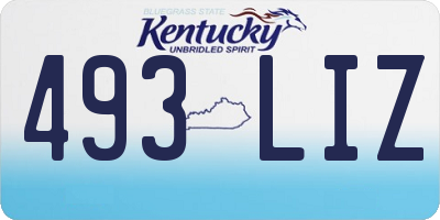 KY license plate 493LIZ