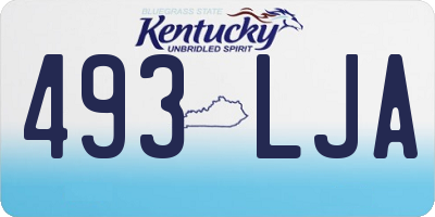 KY license plate 493LJA