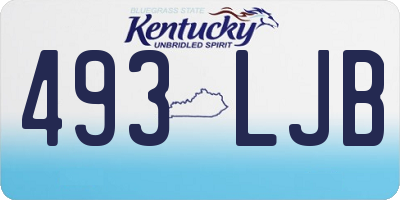 KY license plate 493LJB