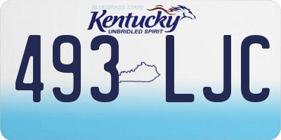 KY license plate 493LJC