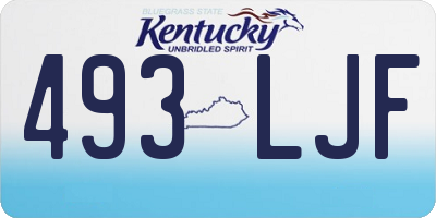 KY license plate 493LJF