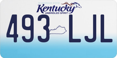KY license plate 493LJL