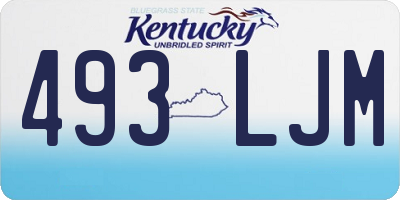 KY license plate 493LJM