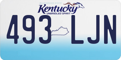 KY license plate 493LJN
