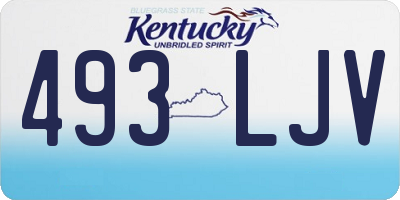 KY license plate 493LJV
