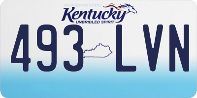KY license plate 493LVN