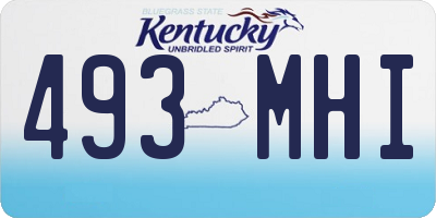 KY license plate 493MHI