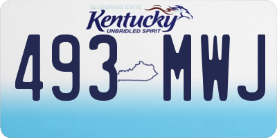 KY license plate 493MWJ