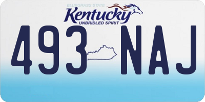 KY license plate 493NAJ