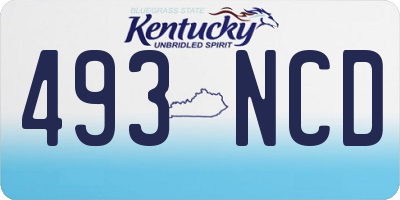KY license plate 493NCD