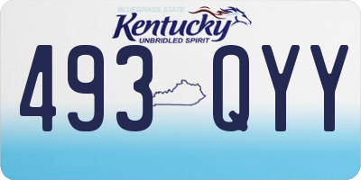 KY license plate 493QYY