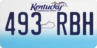 KY license plate 493RBH