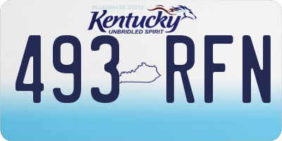 KY license plate 493RFN