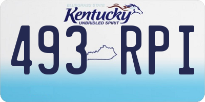KY license plate 493RPI