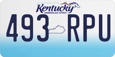 KY license plate 493RPU