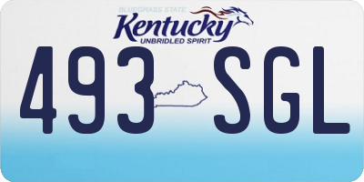 KY license plate 493SGL