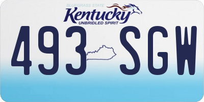 KY license plate 493SGW