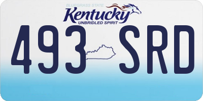 KY license plate 493SRD
