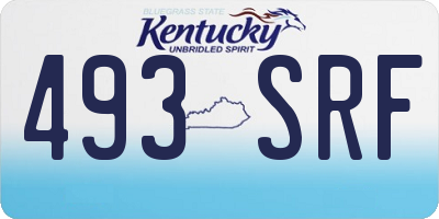 KY license plate 493SRF