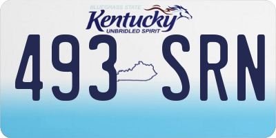KY license plate 493SRN