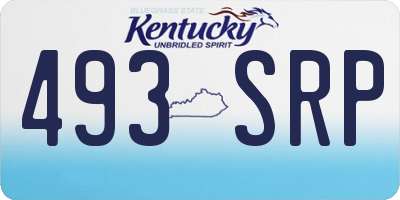 KY license plate 493SRP