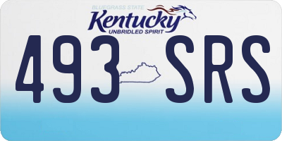 KY license plate 493SRS