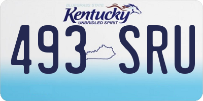 KY license plate 493SRU