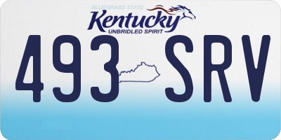 KY license plate 493SRV