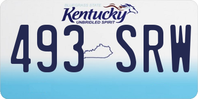 KY license plate 493SRW