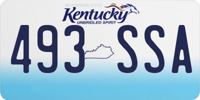 KY license plate 493SSA