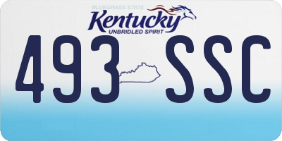 KY license plate 493SSC