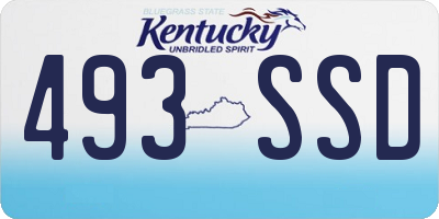 KY license plate 493SSD