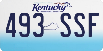 KY license plate 493SSF