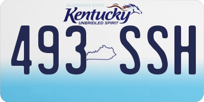 KY license plate 493SSH