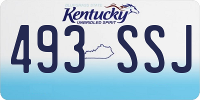 KY license plate 493SSJ