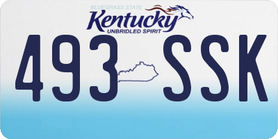 KY license plate 493SSK