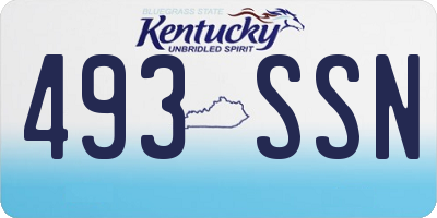KY license plate 493SSN